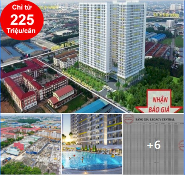 Legacy central nằm trong top 5 căn hộ rẻ nhất Thuận An năm 2021