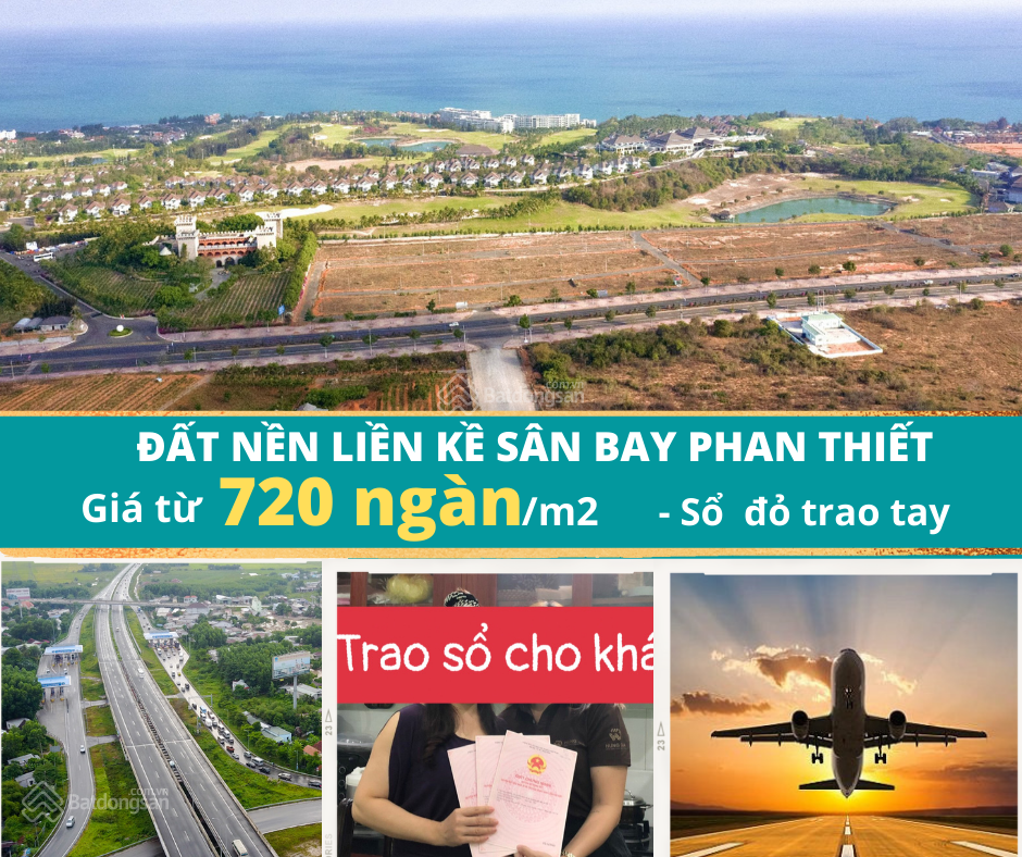 Đất sào giá tốt sân bay Phan Thiết 720 Triêu/1.000m2, Sổ Đỏ Riêng, Đường sỏi QH30m. 0933.95.93.93