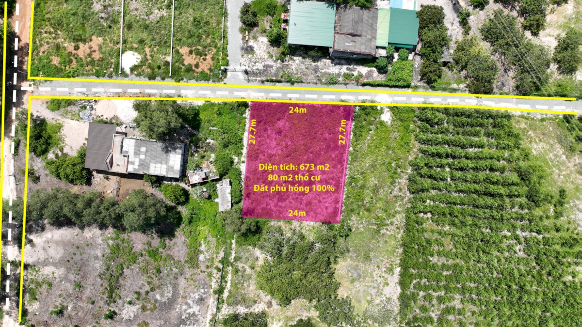 Lô đất 24×27.7m Thôn 1 gần KCN Becamex Vsip Hàm Tân (đất phủ hồng 100%) !