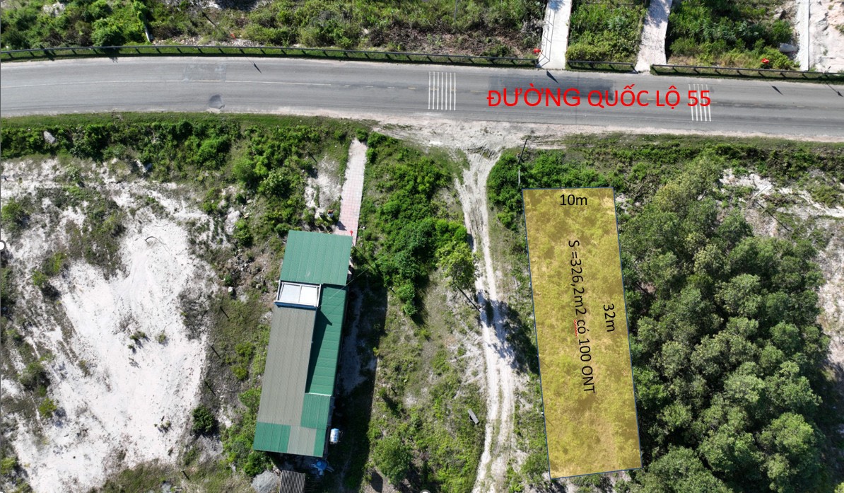 Chính chủ gửi bán gấp lô đất 10x32m mặt tiền quốc lộ 55 thôn 3,sơn mỹ Hàm Tân.