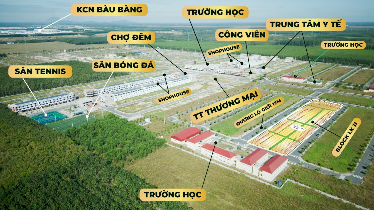 Đất nền Bàu Bàng, bên cạnh trung tâm hành chính giá chỉ 1,550 tỷ/nền