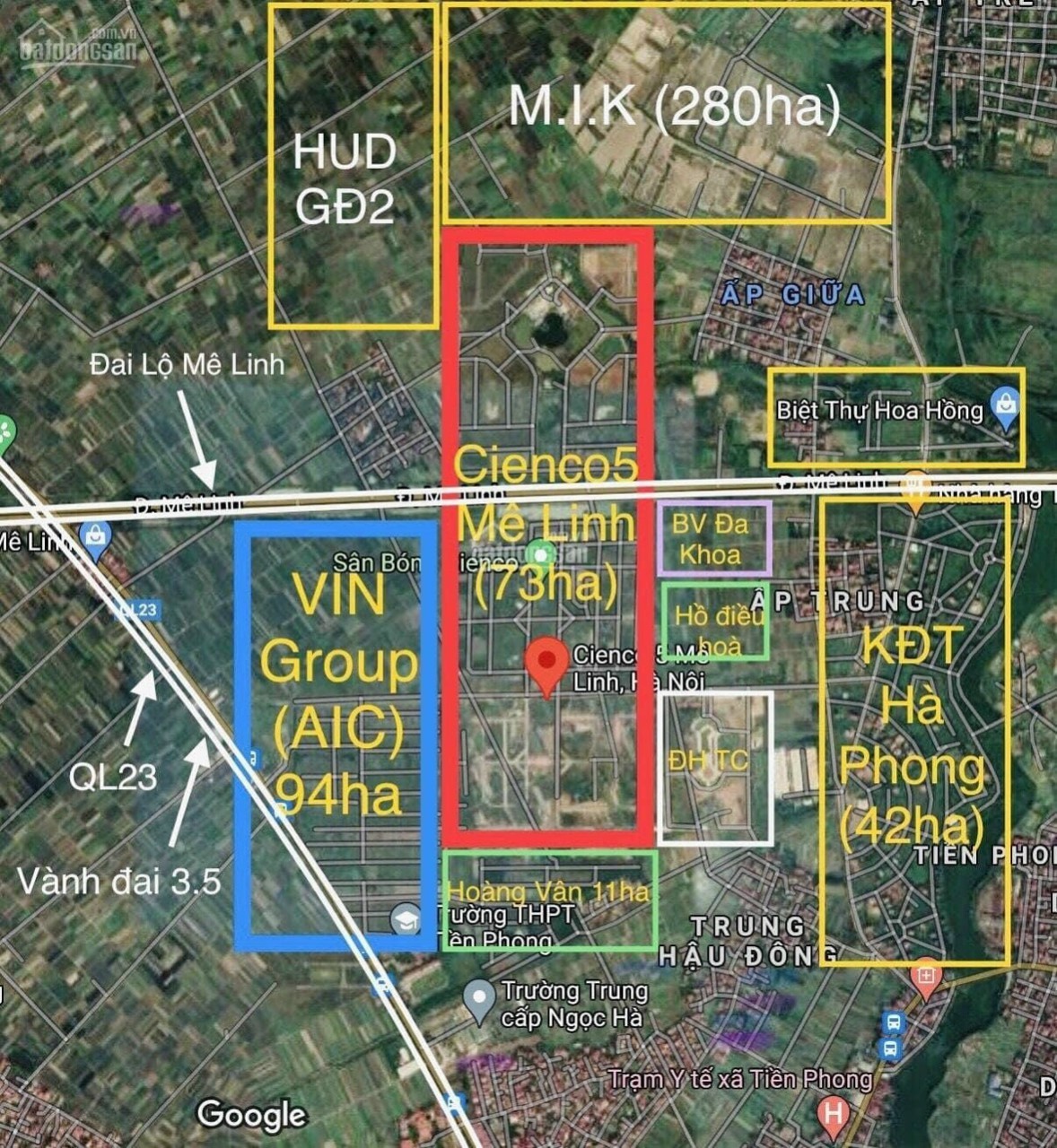 Bán đất nền biệt thự Cienco 5 huyện Mê Linh, tự xây giá rẻ nhất, 14tr/m2