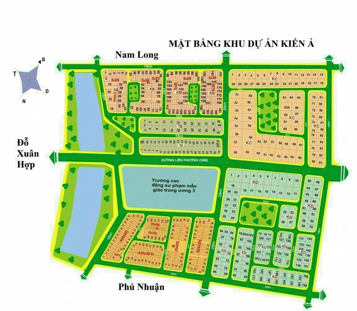 Bán lô biệt thự KDC Kiến Á, đường Liên Phường TP. Thủ Đức Dt 198m2 Giá 53tr/m2