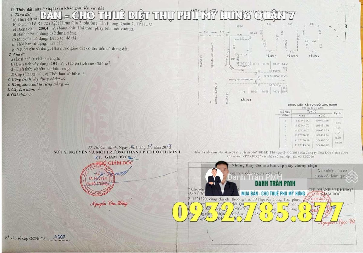 Căn Góc Hưng Gia 2 Mặt Tiền Phạm Văn Nghị - Phú Mỹ Hưng Q.7 Giá 63 tỷ LH 0932785877 Danh Trần PMH