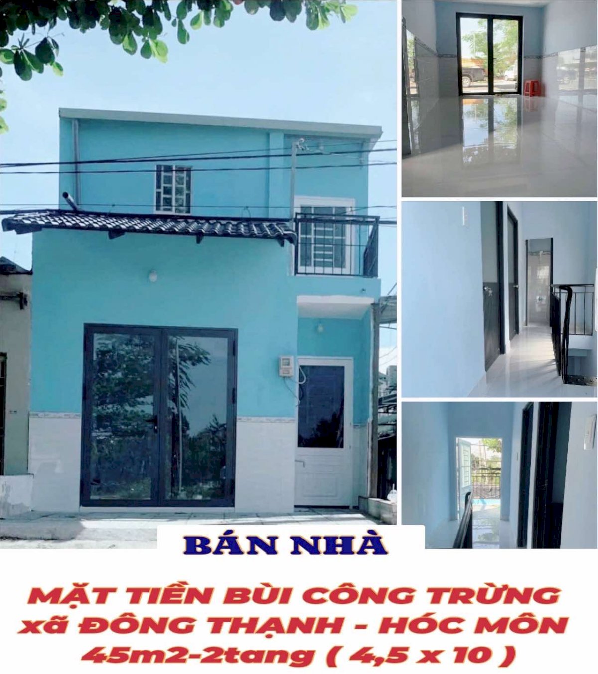 Nhà mặt tiền Bùi Công Trừng Hóc Môn 45m2-2PN-2WC , ngay cầu Bà Năm , kd đa ngành - 1 tỷ nhỉnh