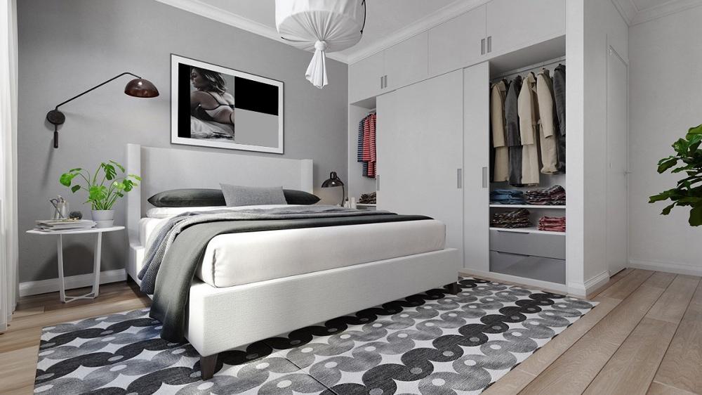 ý tưởng thiết kế phòng ngủ màu xám