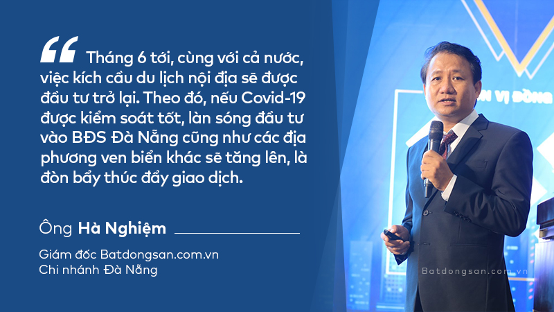 Chân dung ông Hà Nghiệm kèm đoạn nội dung về thị trường bất động sản Đà Nẵng.