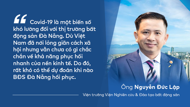 Chân dung ông Nguyễn Đức Lập kèm đoạn nội dung nhận định về thị trường bất động sản Đà Nẵng.