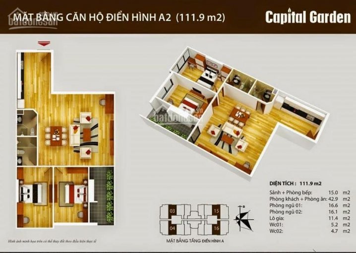 Bán suất ngoại giao đặc biệt giảm 360tr, 2 PN tòa Capital Garden 102 Trường Chinh, 0976.875.161