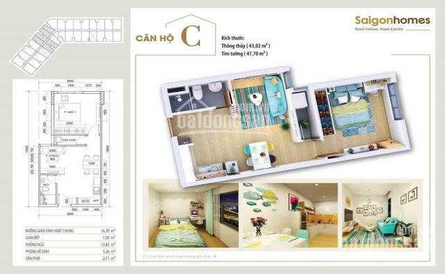 Cần bán căn hộ CC Saigonhomes quận Bình Tân DT 47m2, 1PN, 1WC giá 1.6 tỷ (ngân hàng hỗ trợ 70%)