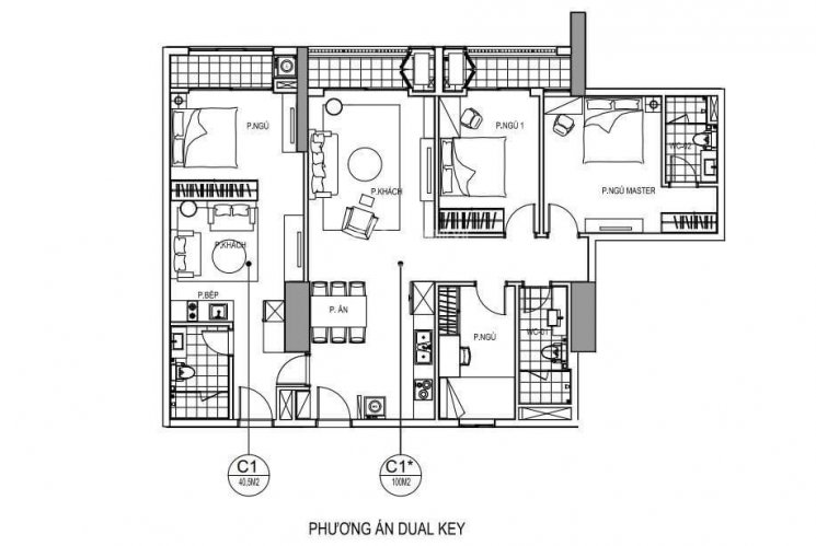 Đầu tư căn hộ 4PN - 135m2 2 cửa chính (dual key) thanh toán 30% nhận nhà, sổ hồng vĩnh viễn