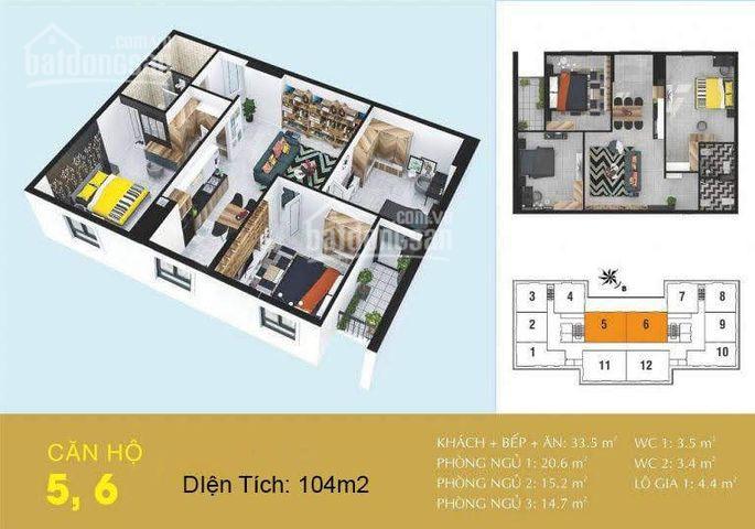 Căn hộ thương mại - giá 15tr/m2 - 3PN - tòa đã có sổ - Xem thực tế nhận bàn giao ở ngay, 0962259366