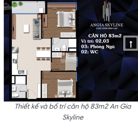 Cần bán căn hộ Skyline 3PN - 83 m2, tầng cao, giá 2,950 tỷ như hình