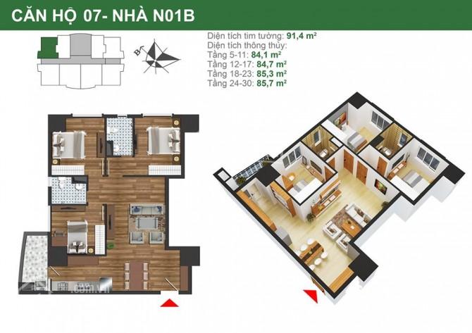 Cần cho thuê căn hộ 3PN, 85m2 chung cư K35 Tân Mai, quận Hoàng Mai