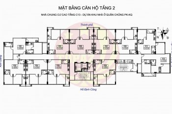 Bán căn hộ chung cư C13 Phòng Không Không Quân căn 07 DT 61m2, giá bán 22.5tr/m2. Lh 0904516638