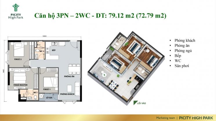 Nhận booking Block P2, căn hộ cao cấp dự án Picity High Park, giá chỉ từ 42 triệu/m2
