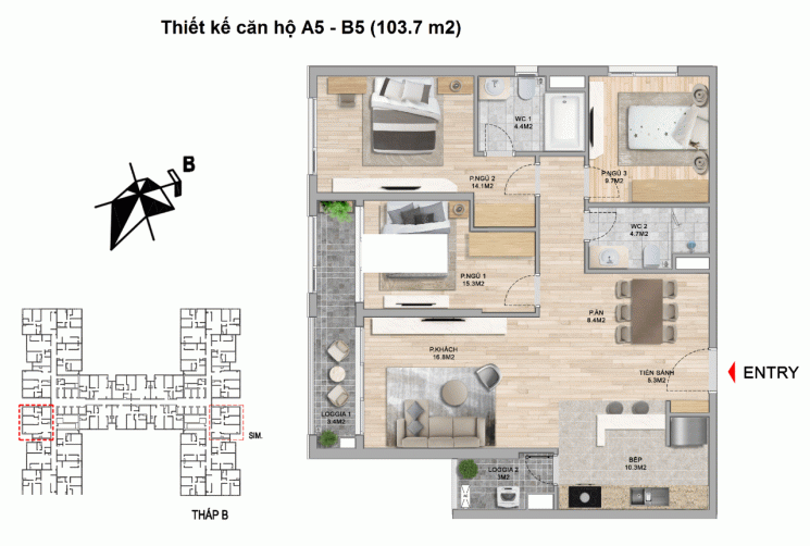 View sân vận động - giá đợt đầu quỹ căn 3PN - Quà tặng tới 517 triệu,chiết khấu tới 8%- lãi suất 0%