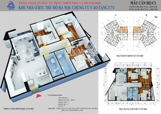 Chính chủ bán căn 114m2 chung cư CT1 Yên Nghĩa, 3PN, 2VS, giá bán 14,5 triệu/m2. LH: 0904999135