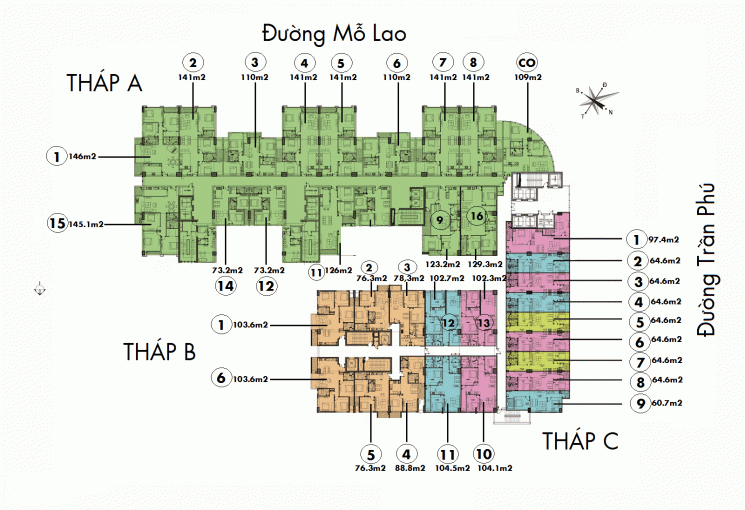 Cần bán căn hộ 02 tòa A Cc Hồ Gươm Plaza - 102 Trần Phú 3.3 tỷ