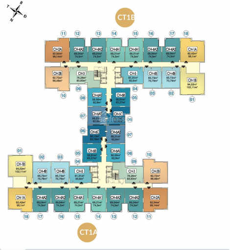 Chính chủ cần bán CC Homeland, căn T1216, DT: 69m2, giá: 1.7 tỷ, LH 0961.000.870