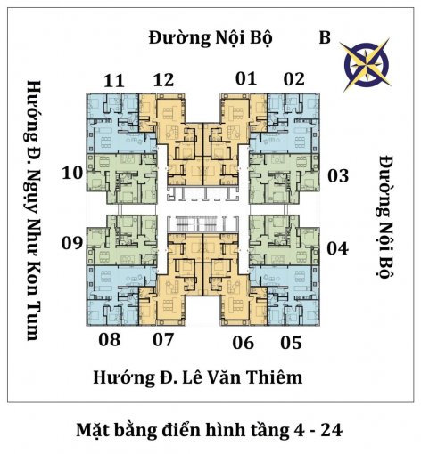 Cho thuê căn hộ 3PN chung cư THE LEGACY 106 Ngụy Như Kon Tum,Thanh Xuân