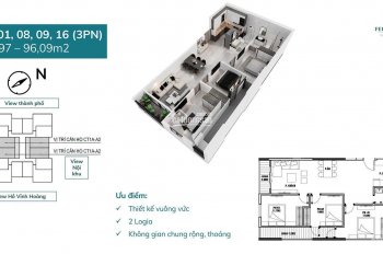 Hot - Căn ngoại giao tầng trung đẹp - View hồ Đền Lừ. Giá tốt nhất dự án. Hỗ trợ lãi suất 18 tháng