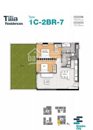 Empire City 2PN 98m2 + 60m2 sân vườn cho thuê 30tr/tháng. Liên hệ: 0909 828 853 Mạnh