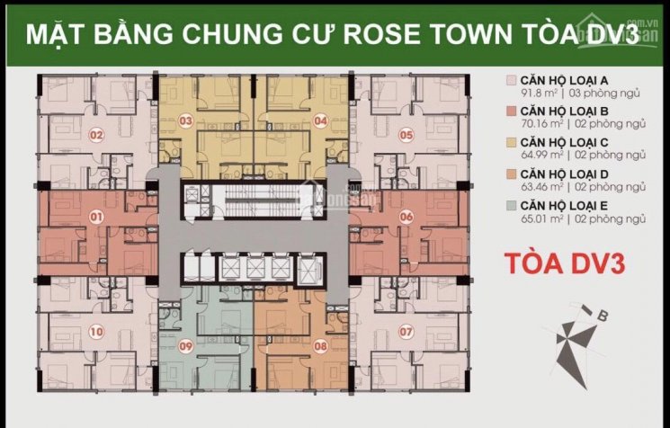 Chung cư Rose Town mở bán tòa DV03 với nhiều ưu đãi lớn cho KH đặt mua, Bảng giá trực tiếp từ CĐT