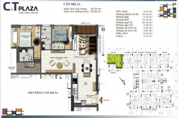 Chính chủ cần chuyển nhượng căn hộ 75m2/2PN dự án C.T Plaza Nguyên Hồng, Gò Vấp