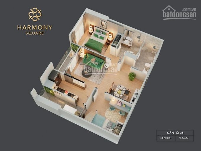 Không thể rẻ hơn, cần vốn kinh doanh bán gấp 76m2 chung cư Harmony Square Mrs. Bình 0916380367