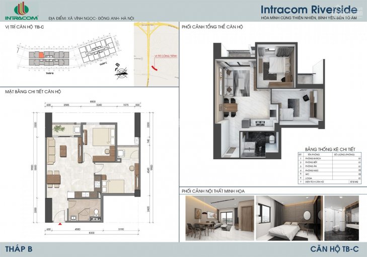 Chung cư Intracom Riverside giá 989 triệu. LH: 0981924616