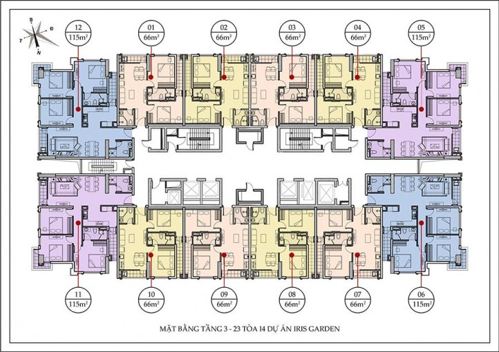 Chính chủ bán cắt lỗ căn hộ 1601 - CT4 DT 60m2 chung cư Iris Garden, giá 1.95 tỷ. LH 0961000870