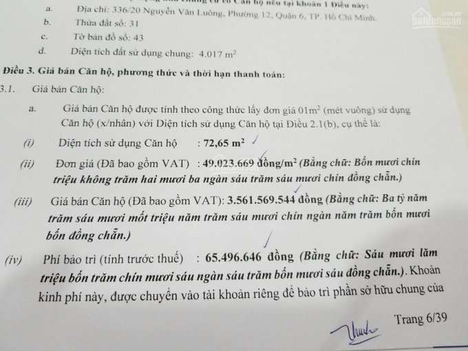 Cần Bán Gấp Căn Hộ 72.65 m2 SAiGON ASIANA - 336/20 Nguyễn văn Luông , Q6. 8/2021 này nhận nhà. 