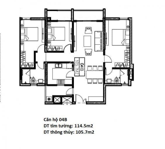 Chính chủ cần bán 1504B chung cư E2 Chelsea, diện tích 105.7m2 3 phòng ngủ. LH 0982.339.666
