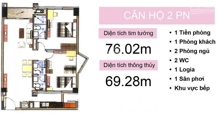 Cho thuê căn hộ Khuông Việt, 2PN lầu giữa ban công hướng nắng sáng