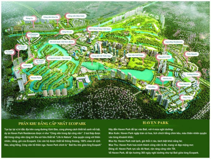 Nhận ngay 8 chỉ vàng khi mua căn hộ 3PN, 2WC, Haven Park Ecopark, LH: 0978971356