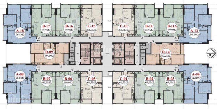 (A Thiện 0916419028), bán chung cư Thăng Long Capital tầng 1803. DT: 70m2, giá 1,45 tỷ bán gấp