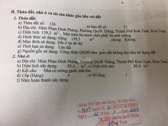 Nhà trung tâm thành phố Kon Tum, đối diện Vincom Kon Tum