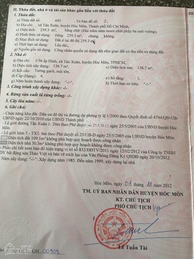 Chính chủ bán nhà mặt tiền đường xe tải xã Tân Xuân, huyện Hóc Môn