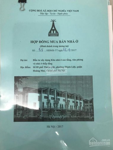 Liền kề mua ngoại giao CĐT Thịnh Liệt Hoàng Mai 100m2 mặt phố, giáp chung cư ở & kinh doanh 5.95 tỷ