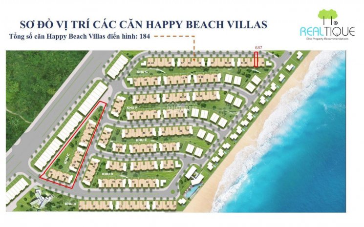 Bán biệt thự sát biển Hồ Tràm, 2PN, 128m2 tại Happy Beach Villa Hồ Tràm