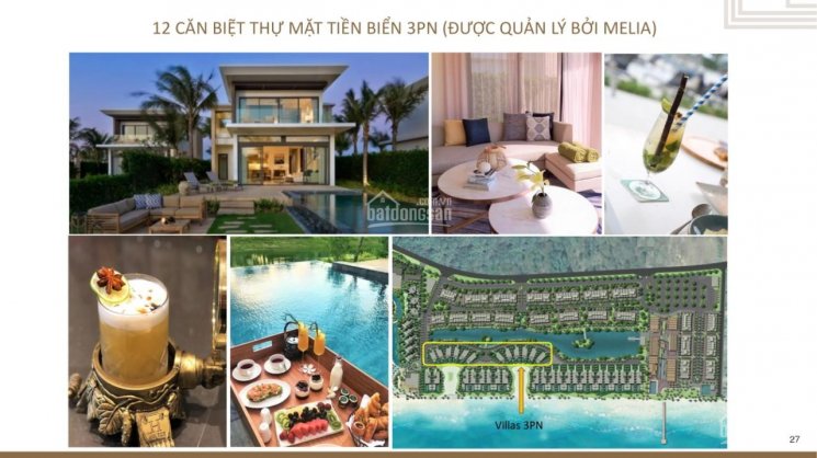 Biệt thự mặt tiền biển 667m2 Melia Hồ Tràm để ở hoặc cho thuê lại, quản lý tiêu chuẩn 5* quốc tế