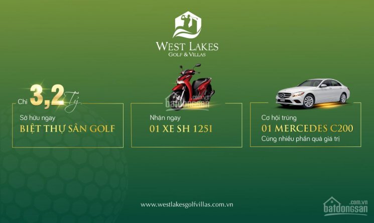 West Lakes Golf Villas - giá trị sống đẳng cấp nhất khu Tây - Mua nhà tặng xe - LH gấp 0906.347.827
