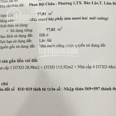 Cần bán nhà mặt tiền Phan Bội Châu, P. 1, Bảo Lộc - 10,5 tỷ