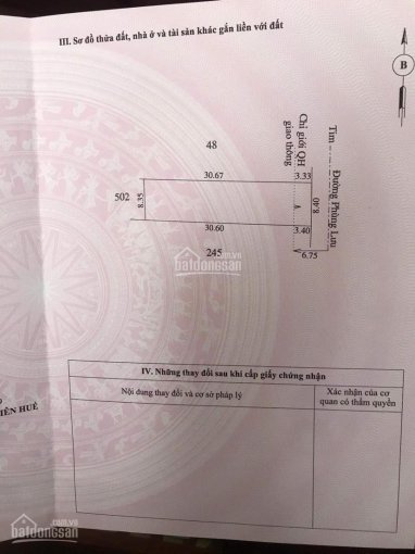 Bán Đất Mặt Tiền Phùng Lưu - Thủy Dương gần Dê Quốc Kệ Giá Đầu Tư !