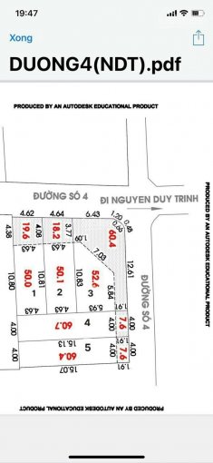Lô 68m2 mặt tiền đường 4, Nguyễn Duy Trinh