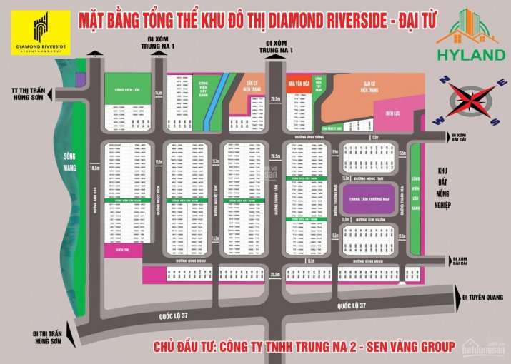 Đất nền Đại Từ Thái Nguyên KDT Diamond Riverside giá chỉ từ 10tr/m2, thanh toán theo tiến độ