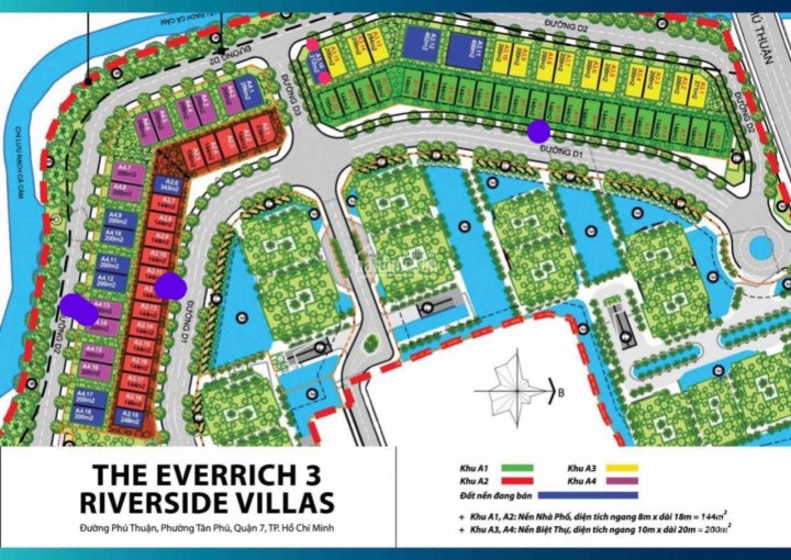 Lô đất shophouse EverRich III LK PMH đường 20m, DT 8x18m, 10x20m, view CC Sunshine, 17 tỷ/lô