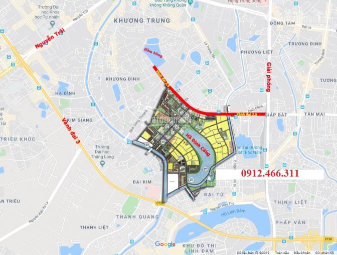 Bán lô đất liền kề 80m2 giá 45tr/m2 mặt tiền 4,5m dự án Đại Kim Định Công