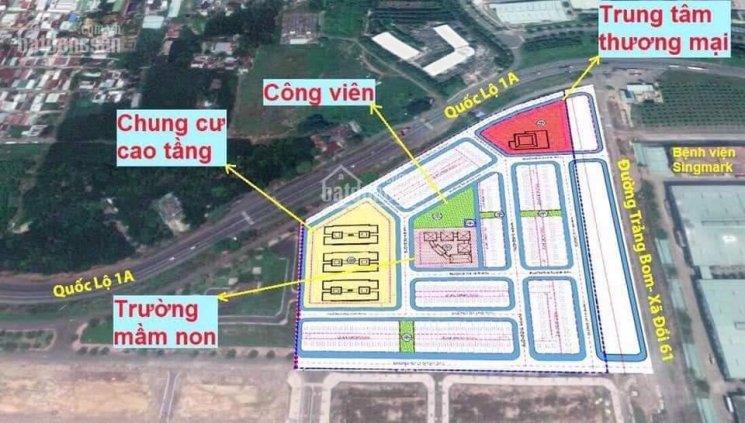 Bán đất thị trấn Trảng Bom, mặt tiền xã Đồi 61, cạnh KCN Bàu Xéo, Trảng Bom, Đồng Nai
